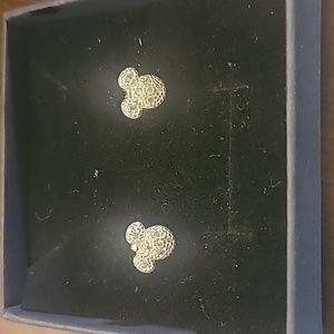 Sparkly Mickey Mouse Crystal CZ Stud Earrings